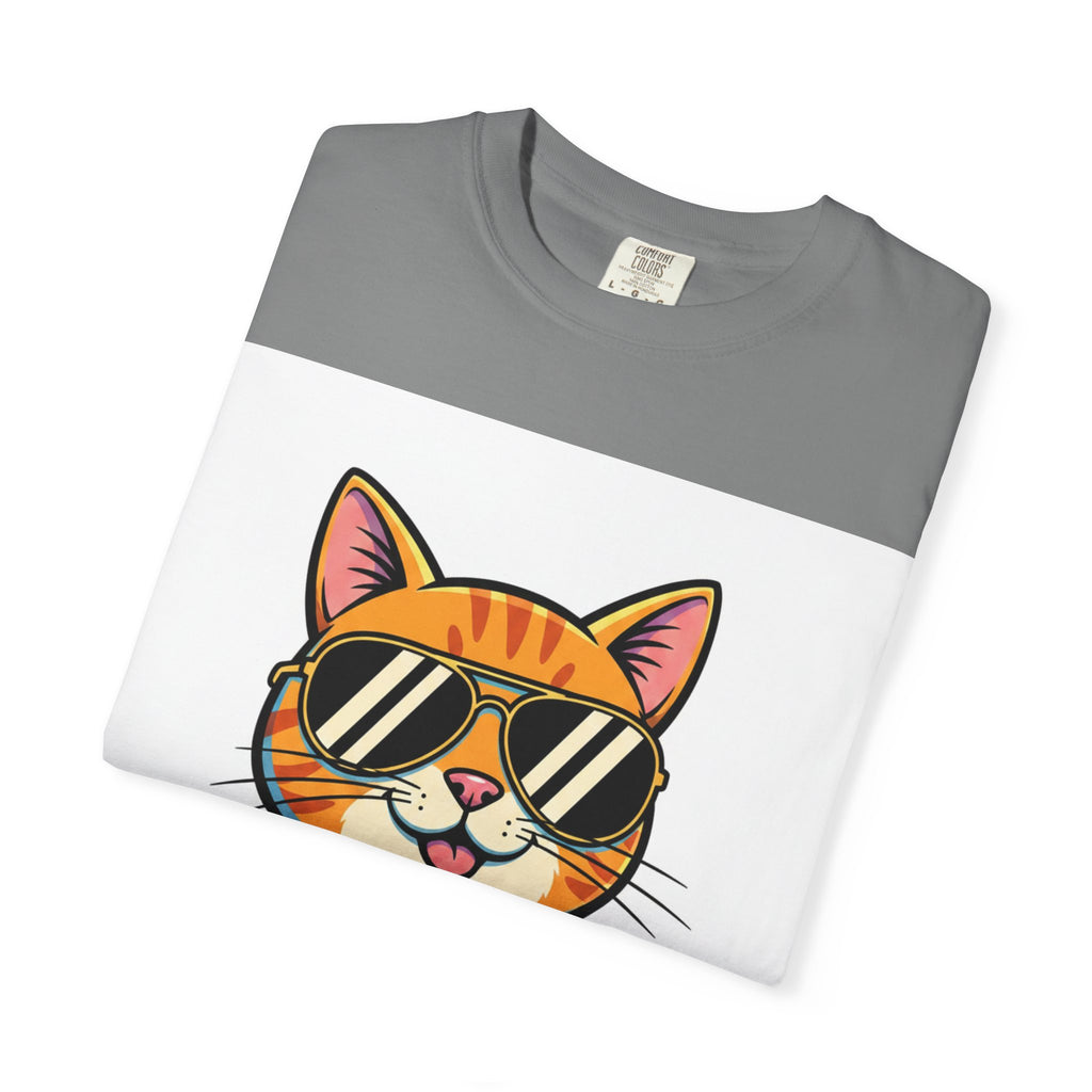 Cool Cat with Drink Graphic T-Shirt
