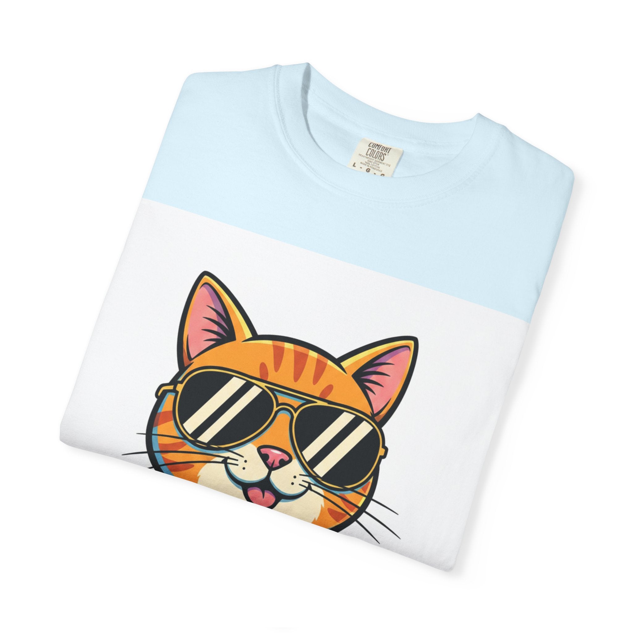 Cool Cat with Drink Graphic T-Shirt