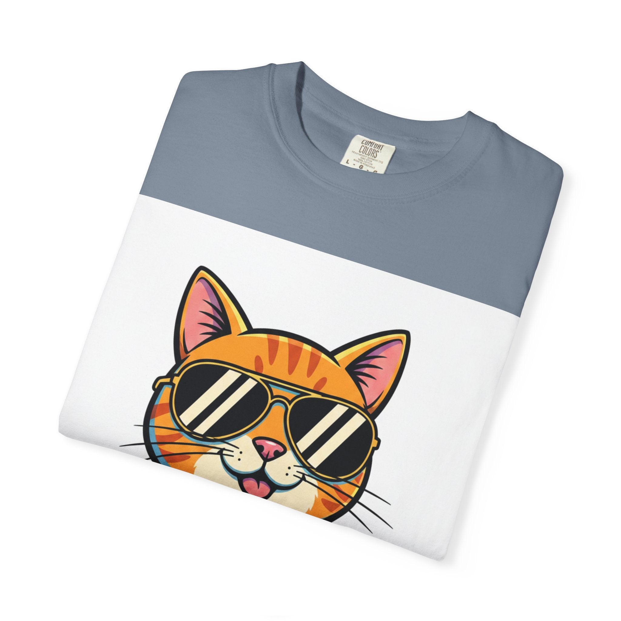Cool Cat with Drink Graphic T-Shirt