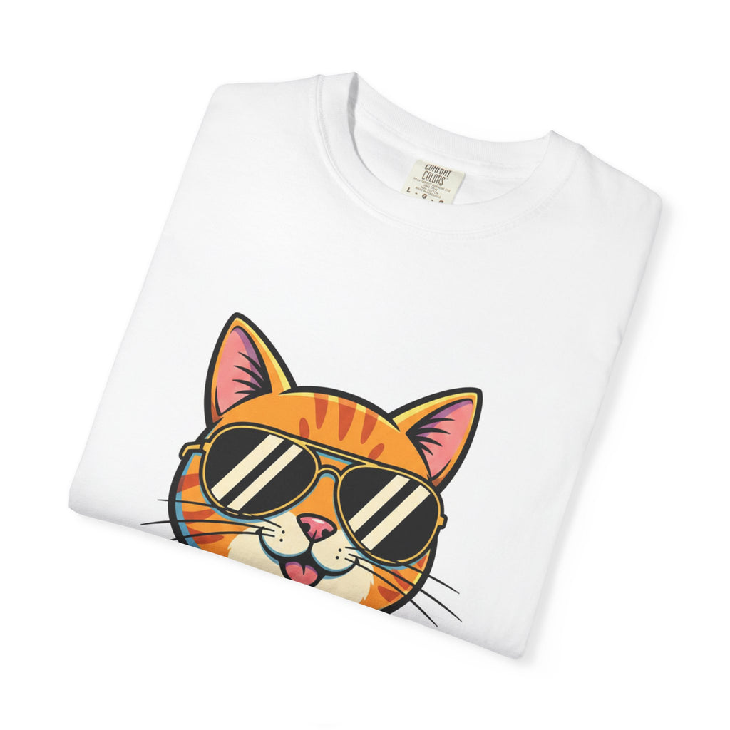 Cool Cat with Drink Graphic T-Shirt